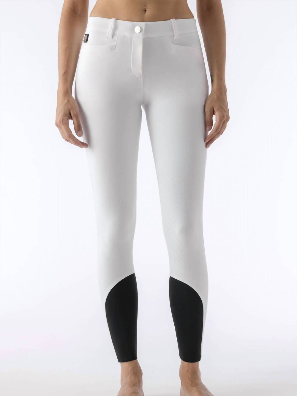 NEW EQUILINE ash x-grip knee patch breech pants in white